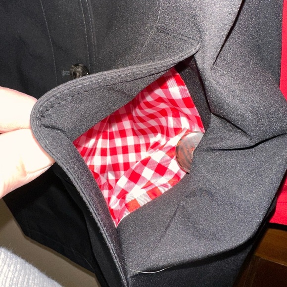 Dennis Basso Water Resistant Button Front Jacket with Printed red white lining - Picture 6 of 13